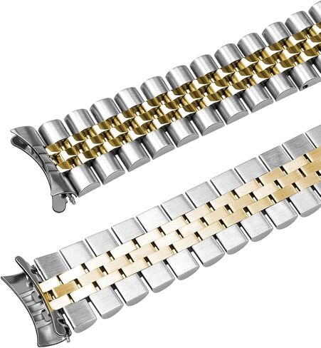 20mm 22mm Stainless Steel Curved End Watch Band Replacement Double FlipLock Buckle Metal Watch Strap Bracelet for Men Women in Saudi Arabia