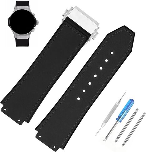 Big Bang Rubber Frosted 25mm Silicone Watch Bands Compatible Fit for Hublot 19mm*25mm*22mm Big Bang Replacement Watch Strap Wirstband With Mental Buckle For Men and Women in Saudi Arabia