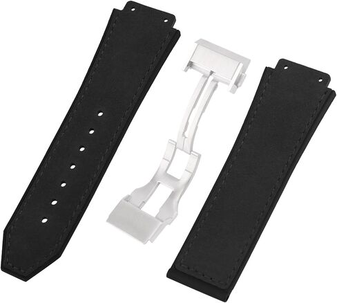 Big Bang Rubber Frosted 25mm Silicone Watch Bands Compatible Fit for Hublot 19mm*25mm*22mm Big Bang Replacement Watch Strap Wirstband With Mental Buckle For Men and Women in Saudi Arabia