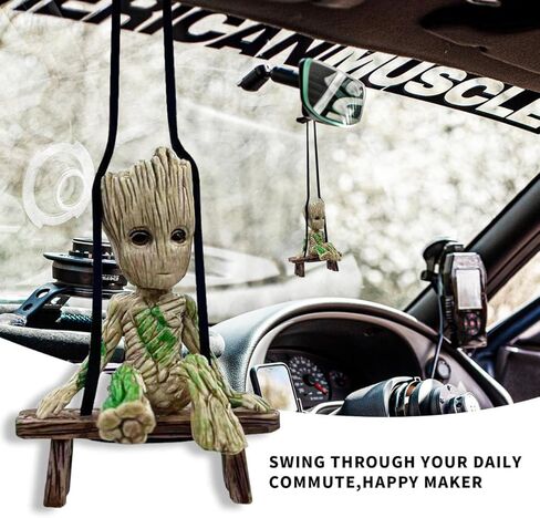 Car Interior Accessories for Men Cool Gadge Ornament Dashboard Decorations Rearview Mirror Cute Women Funny Aesthetic Hanging Swinging Charms Horror Pendant Man Christmas Halloween (Size B) in Kuwait
