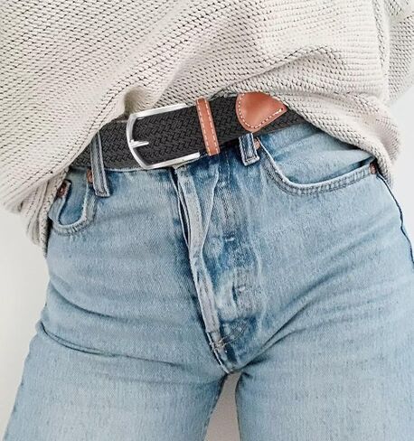 Belts for Men and Women Elastic Braided Jeans Pants Cloth Stretch Womens Boy Girl Lady Ladies Casual Waist Golf Fabric Summer Work Black Fashion Color Colorful Print Stretch Woven Belt in Saudi Arabia