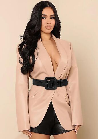 Wide Leather Belts for Women Skinny Square Buckle Waist Belt for Dresses in Saudi Arabia
