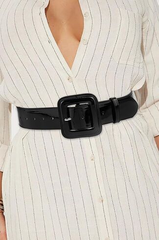 Wide Leather Belts for Women Skinny Square Buckle Waist Belt for Dresses in Saudi Arabia