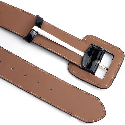 Wide Leather Belts for Women Skinny Square Buckle Waist Belt for Dresses in Saudi Arabia