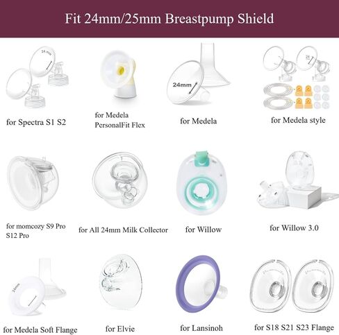 8 قطع حشوات شفة 19 مم/21 مم، متوافقة مع مضخة الثدي بدون استخدام اليدين Momcozy S12 Pro/M5/S9 Pro، تستخدم لـ Medela/Spectra/Elvie/Willow/TSRETE/kmaier 24 مم دروع/فلنجات، تقلل 24 مم إلى مقاس آخر، 4 قطع/حجم in Kuwait