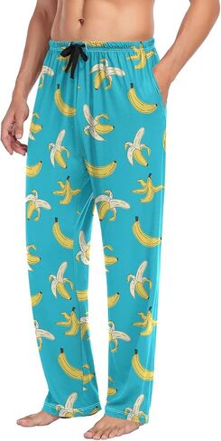Men's Pajama Pants Pjs Bottoms with Pockets Sleep Lounge Pants for Men in Saudi Arabia