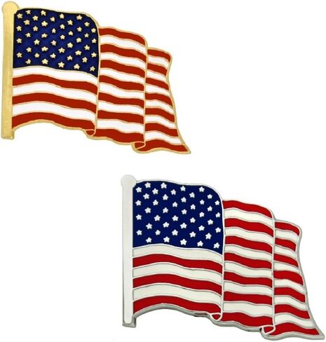 PinMart's 2 Pack Made in the USA American Flag Enamel Lapel Pins in Saudi Arabia