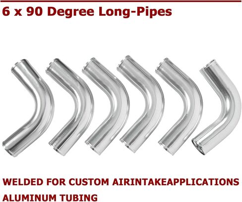 28"x7"x2.5" Universal Intercooler Piping Kit with Front Mount Intercooler + 12pcs 2.5" Chrome Piping + 12pcs Coupler Hoses + 24pcs T-Bolt Clamps (Silver Intercooler) in Saudi Arabia