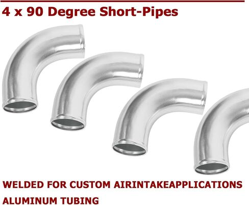 28"x7"x2.5" Universal Intercooler Piping Kit with Front Mount Intercooler + 12pcs 2.5" Chrome Piping + 12pcs Coupler Hoses + 24pcs T-Bolt Clamps (Silver Intercooler) in Saudi Arabia