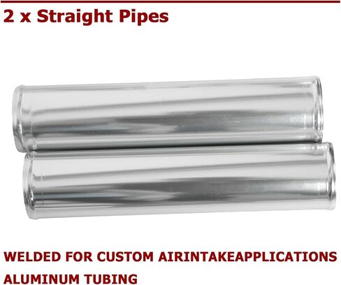 28"x7"x2.5" Universal Intercooler Piping Kit with Front Mount Intercooler + 12pcs 2.5" Chrome Piping + 12pcs Coupler Hoses + 24pcs T-Bolt Clamps (Silver Intercooler) in Saudi Arabia