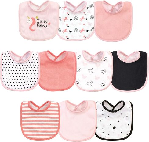 Hudson Baby Unisex Baby Cotton and Polyester Bibs, Moon And Back, One Size in Saudi Arabia
