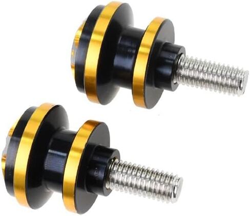 Pack of 2 Swing Arm Spools Universal M6 / M8 / M10 Motorcycle Accessories For Yamaha Kawasaki Honda Ducati Suzuki, Swingarm Slider Stand Paddock Screws (Gold) in Saudi Arabia