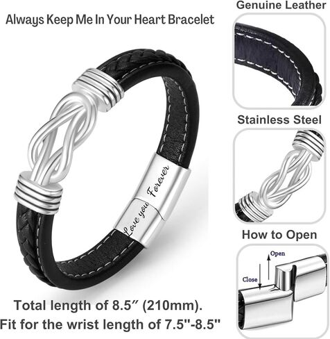 إلى رجلي تصويب سوار التاج الخاص بك للزوج صديقها الرجال أساور جلدية مضفرة عيد الحب هدايا عيد الميلاد له in Kuwait