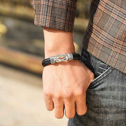 إلى رجلي تصويب سوار التاج الخاص بك للزوج صديقها الرجال أساور جلدية مضفرة عيد الحب هدايا عيد الميلاد له in Kuwait