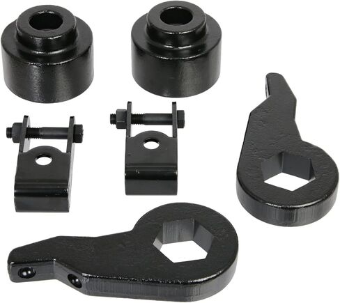 مجموعة أدوات RockTrix Leveling - رفع من 1 إلى 3 بوصة - مفاتيح شريط الالتواء مزورة مع موسع الصدمات - متوافقة مع شاحنات GMC Chevy 1999-2006 in Kuwait