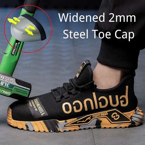 Steel Toe Shoes for Men Safety Sneakers Lightweight Work Shoes Women Breathable Slip Resistant Colorful Construction Sneakers in Saudi Arabia