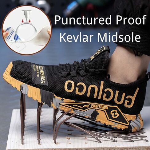 Steel Toe Shoes for Men Safety Sneakers Lightweight Work Shoes Women Breathable Slip Resistant Colorful Construction Sneakers in Saudi Arabia