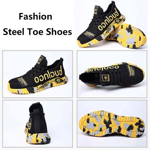 Steel Toe Shoes for Men Safety Sneakers Lightweight Work Shoes Women Breathable Slip Resistant Colorful Construction Sneakers in Saudi Arabia