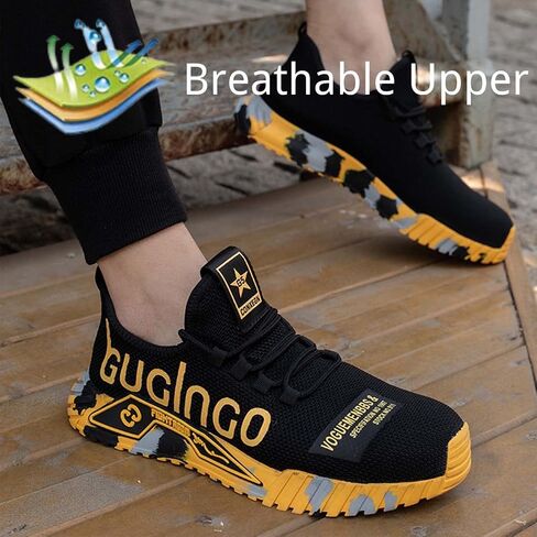 Steel Toe Shoes for Men Safety Sneakers Lightweight Work Shoes Women Breathable Slip Resistant Colorful Construction Sneakers in Saudi Arabia