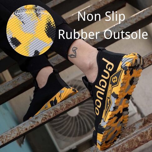 Steel Toe Shoes for Men Safety Sneakers Lightweight Work Shoes Women Breathable Slip Resistant Colorful Construction Sneakers in Saudi Arabia