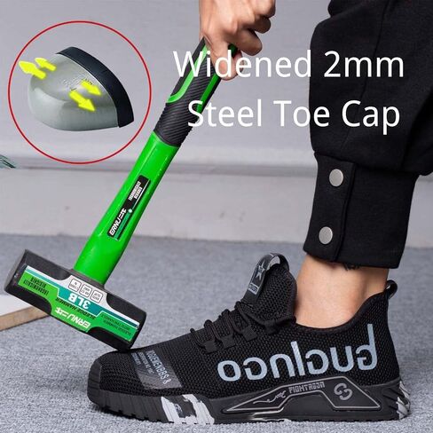 Steel Toe Shoes for Men Safety Sneakers Lightweight Work Shoes Women Breathable Slip Resistant Colorful Construction Sneakers in Saudi Arabia