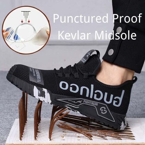 Steel Toe Shoes for Men Safety Sneakers Lightweight Work Shoes Women Breathable Slip Resistant Colorful Construction Sneakers in Saudi Arabia