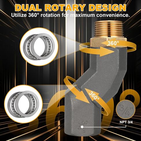 2 قطعة 3/4 بوصة NPT موصل دوار لخرطوم الوقود، موصل دوار 360 درجة لفوهة الوقود، موصل خرطوم دوار، دوار متعدد المستويات للديزل والبنزين in Kuwait