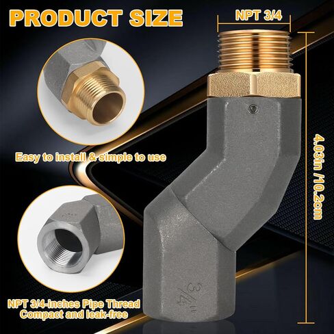 2 قطعة 3/4 بوصة NPT موصل دوار لخرطوم الوقود، موصل دوار 360 درجة لفوهة الوقود، موصل خرطوم دوار، دوار متعدد المستويات للديزل والبنزين in Kuwait