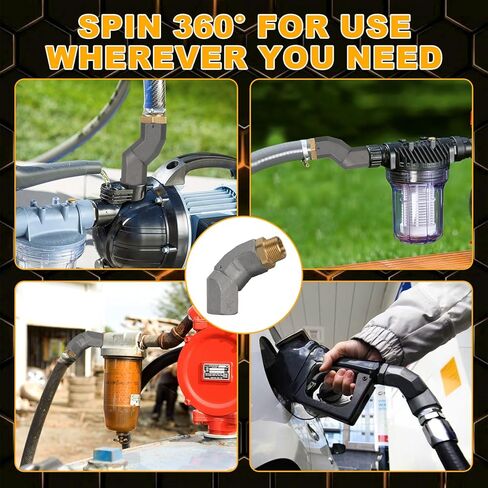 2 قطعة 3/4 بوصة NPT موصل دوار لخرطوم الوقود، موصل دوار 360 درجة لفوهة الوقود، موصل خرطوم دوار، دوار متعدد المستويات للديزل والبنزين in Kuwait