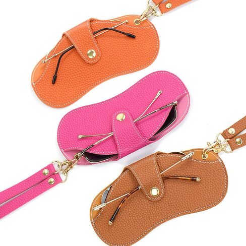 Leather Sunglass Case, Glasses Case Holder, Portable Soft Leather Sunglasses Bag, Slim Eyeglasses Pouch Men Women in Saudi Arabia
