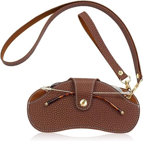 Leather Sunglass Case, Glasses Case Holder, Portable Soft Leather Sunglasses Bag, Slim Eyeglasses Pouch Men Women in Saudi Arabia