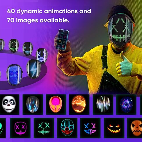CHEMION Led Mask with Bluetooth App, Led Face Mask for Adults, Digital Face Mask for Birthday Parties, Concerts, Costume mask in Saudi Arabia