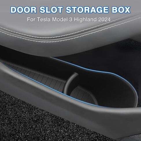 4 قطع 2024 أحدث منظم صينية باب السيارة لطراز تسلا المنعش 3 ملحقات المرتفعات، فتحة الباب الأمامي والخلفي للسيارة، صينية منظم، صندوق تخزين جانبي للباب، مادة TPE باللون الأسود in Kuwait