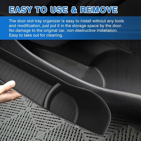 4 قطع 2024 أحدث منظم صينية باب السيارة لطراز تسلا المنعش 3 ملحقات المرتفعات، فتحة الباب الأمامي والخلفي للسيارة، صينية منظم، صندوق تخزين جانبي للباب، مادة TPE باللون الأسود in Kuwait