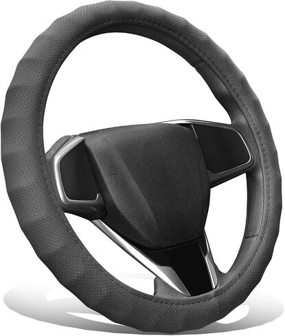 DNA MOTORING Synthetic Leather Steering Wheel Cover Universal Fit 14.5-15 inch, 3D Touch Pattern Design, SWC-S2332 in Saudi Arabia