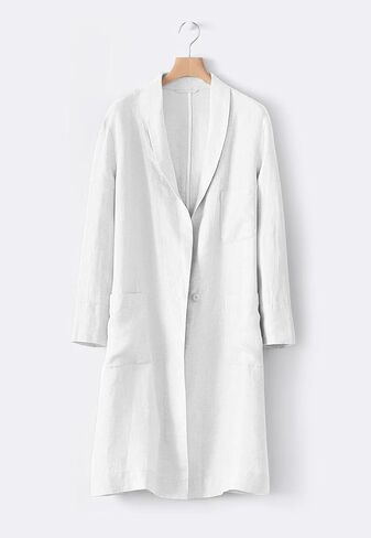 IDEALSANXUN Womens Long Cotton Linen Blazer Casual Lightweight Spring Jackets in Saudi Arabia
