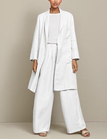 IDEALSANXUN Womens Long Cotton Linen Blazer Casual Lightweight Spring Jackets in Saudi Arabia