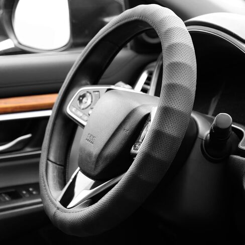DNA MOTORING Synthetic Leather Steering Wheel Cover Universal Fit 14.5-15 inch, 3D Touch Pattern Design, SWC-S2332 in Saudi Arabia