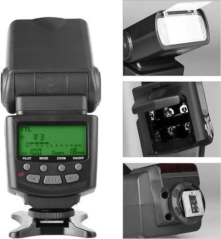 Meike MK430 TTL LCD Flash Speedlite متوافق مع كاميرا Canon DSLR EOS 70D 77D 80D Rebel T7i T6i T6s T6 T5i T5 T4i T3i SL2 ومع حامل الحذاء الساخن القياسي in Saudi Arabia