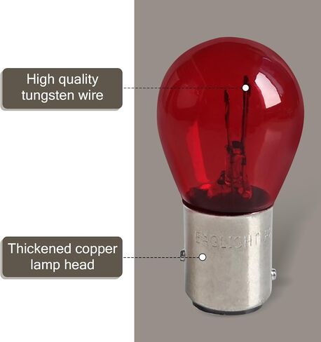 10 PCS 1157 Car Halogen Brake Light, BAY15D High Low Foot Double Tail Ultra-bright Parking Light, Automotive 360-degree Lighting Accessories, Suitable for Cars and Motorcycles (Red) in Saudi Arabia