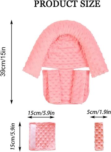 Baby Infant Head and Neck Support Pillow with Seat Belt for Car Seat -Extra Soft 3-in-1 Toddler Car Seat Insert Pad for Car Seats Purple in Saudi Arabia