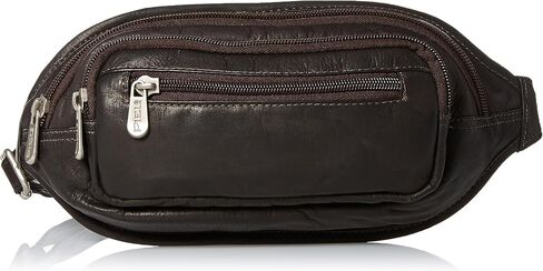 Multi-Zip Oval Waist Bag, Chocolate, One Size in Saudi Arabia