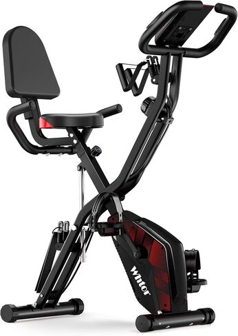 Folding Exercise Bike，5 IN 1 Stationary Bike for Home / 16-Level Adjustable Resistance Full Body Workout Indoor Foldable Cycling Bike in Saudi Arabia
