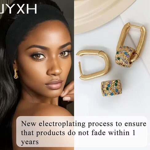 Gold Earrings for Women Chunky Drop Dangle Statement Earrings Trendy Link Earring Jewelry Detachable two wear styles in Saudi Arabia