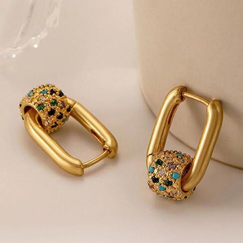 Gold Earrings for Women Chunky Drop Dangle Statement Earrings Trendy Link Earring Jewelry Detachable two wear styles in Saudi Arabia