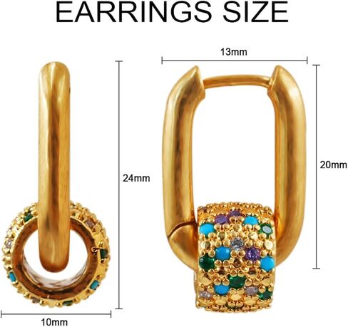 Gold Earrings for Women Chunky Drop Dangle Statement Earrings Trendy Link Earring Jewelry Detachable two wear styles in Saudi Arabia