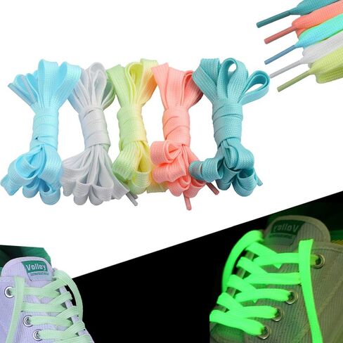 Round Shoes Laces Luminous Glow in the Dark Shoelaces Light Up for Sneakers Athletic Skating Sports Shoes in Saudi Arabia