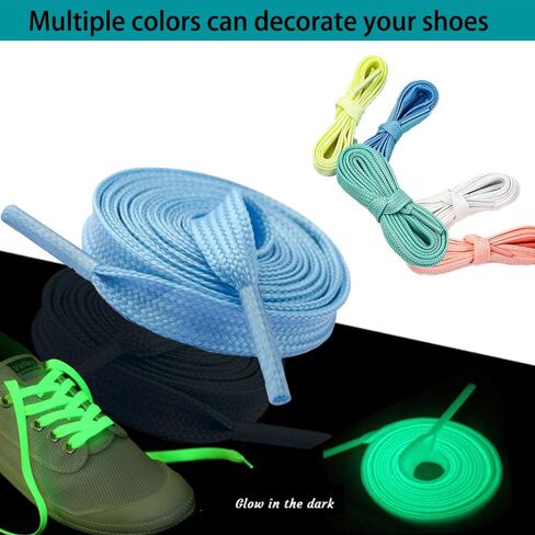Round Shoes Laces Luminous Glow in the Dark Shoelaces Light Up for Sneakers Athletic Skating Sports Shoes in Saudi Arabia