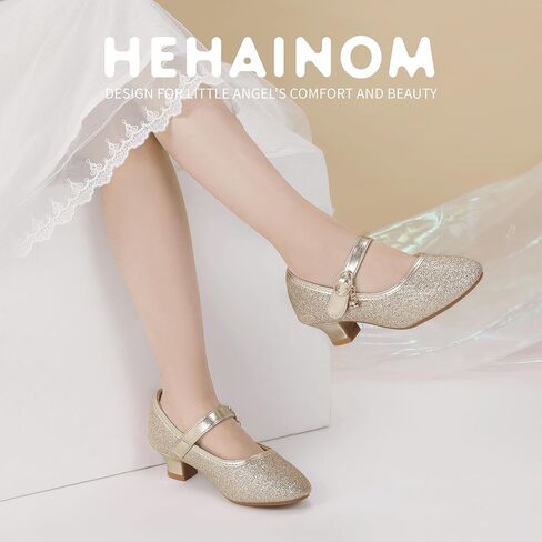 أحذية Hehainom للفتيات بكعب منخفض، أحذية على شكل زهرة للفتيات ماري جين، الأميرة المدرسية وحفلات الزفاف، أحذية للأطفال الصغار in Saudi Arabia