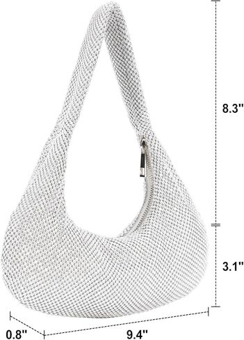 Crescent Hobo Bag Shiny Rhinestone Clutch Purse Fashion Women's Evening Handbag for Wedding Party in Kuwait